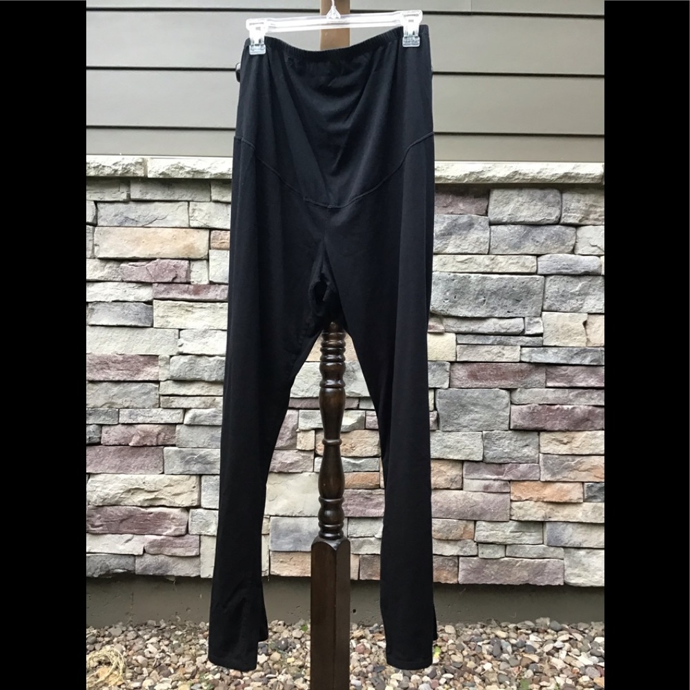 Maternity yoga pant lightweight knit black size XL
